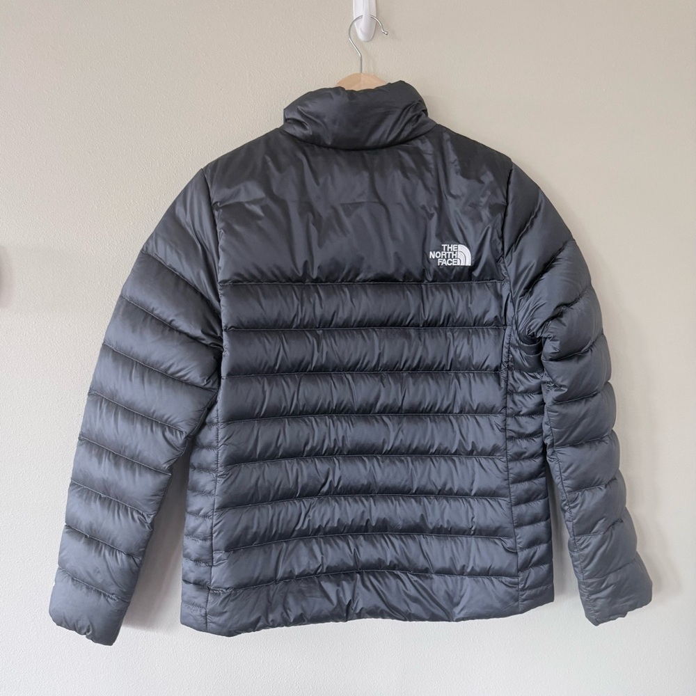 The North Face Aconcagua Down Jacket Women’s Size L Charcoal Gray Zip Pockets - Picture 4 of 9